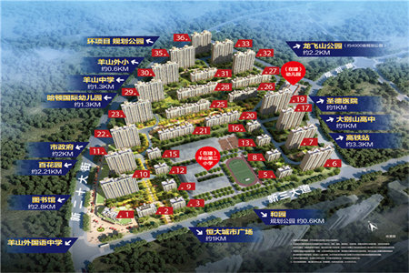 高级中学圣都山水城精装修三室两厅两卫·送部分家具